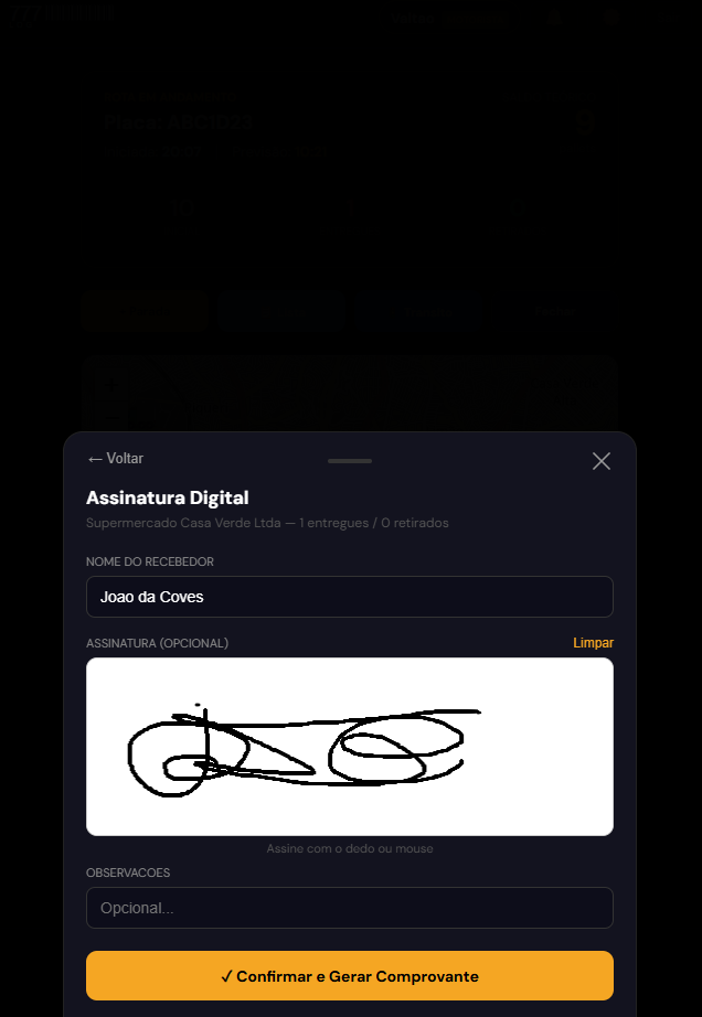 Assinatura Digital e Comprovante PDF